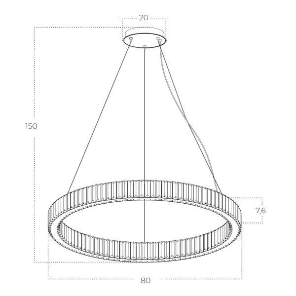 Zwisowa lampa kryształowa SPARK AZ5791 Azzardo LED 72W 3000K chrom