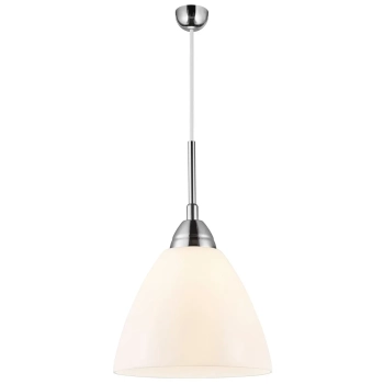 Szklana lampa do salonu Read 73163010 nad wyspę chrom biała