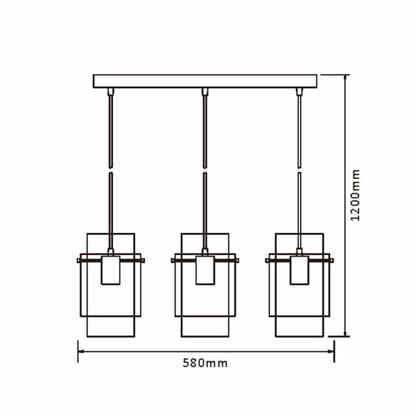 Wisząca lampa kuchenna Savona LP-707/3L nad wyspę czarna