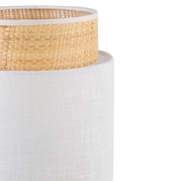 Rustykalna lampka nocna Boho 5535 TK Lighting okrągła biała słomkowa