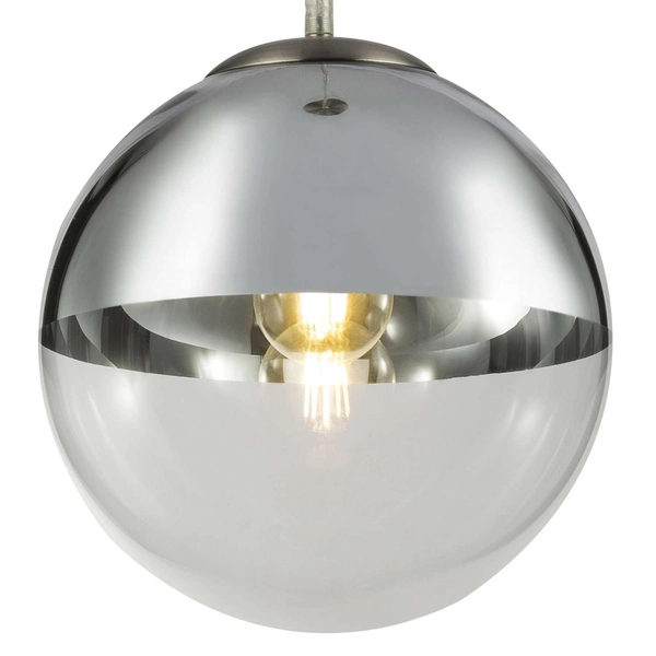 LAMPA wisząca VARUS 15853 Globo OPRAWA kula ball szklana chrom przezroczysta