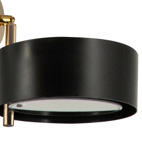 Regulowana LAMPA ścienna DRS8006/1 TR BL Elem metalowa OPRAWA loftowy kinkiet złoty czarny