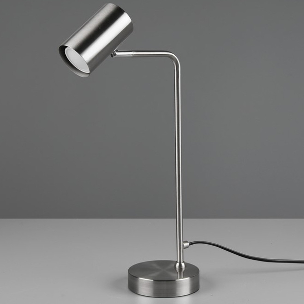 Biurkowa LAMPA regulowana VANTOS DL107512400 Trio metalowa LAMPKA stojąca tuba loftowa na stół nikiel