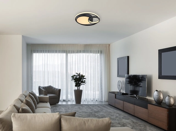 Plafon Kamilla 67237-36 pierścienie LED 36W 3000K czarne białe