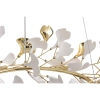 Żyrandol glamour Leaf MD2858-6AS-G ring motyw kwiatów złoty biały