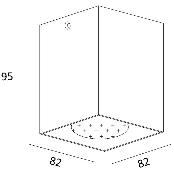 Downlight LAMPA sufitowa SQUARE 50475-BK Zumaline metalowa kostka czarna