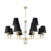 Abażurowy żyrandol do salonu Verde VER-ZW-12 (ZM) czarny mosiądz