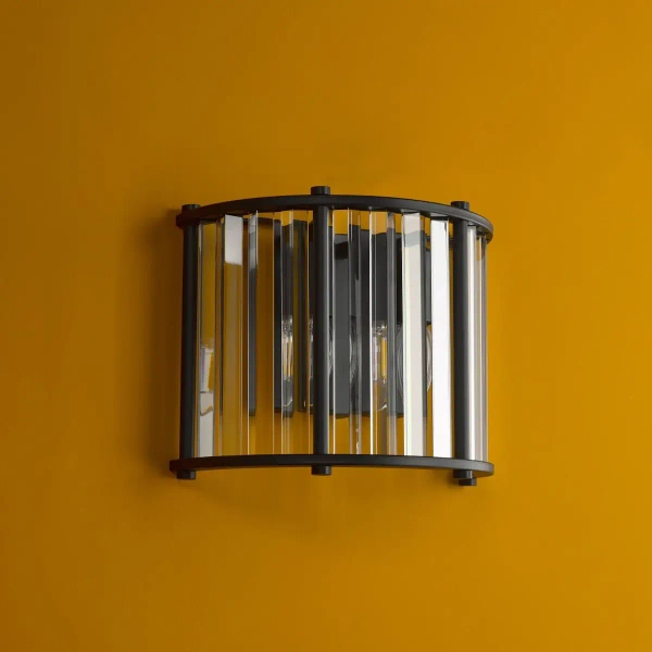 Kryształowa lampa ścienna Kiran KIR0922 glamour czarny