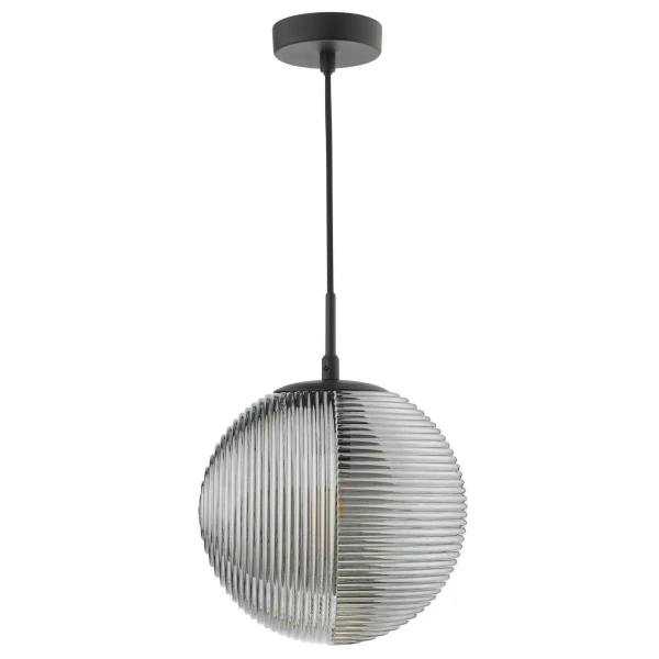 Kulista wisząca lampa Evander EVA0122 kula czarna przydymiona