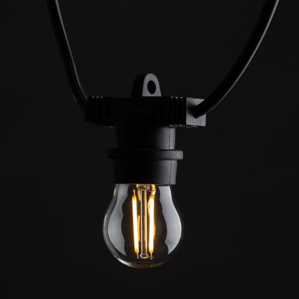 Zewnętrzna girlanda loftowa 10183 IP65 bańki łańcuch czarna