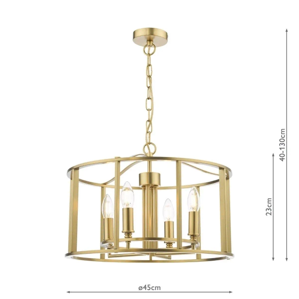 Lampa wisząca na łańcuchu Mya MYK0463 do salonu szczotkowany brąz