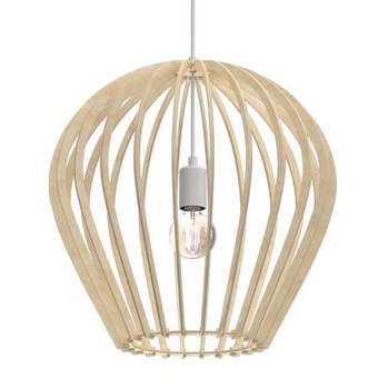 Drewniana lampa wisząca Bala 5016 Amplex ekologiczny boho do salonu beżowa