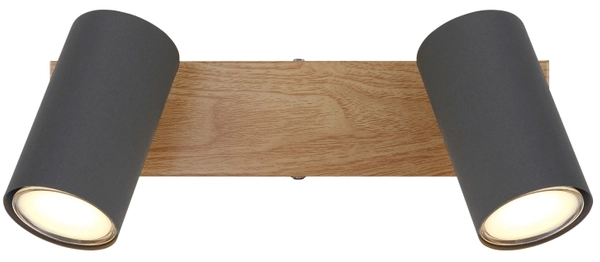 Regulowana lampa nasufitowa Robby 57911-2G grafitowa drewno