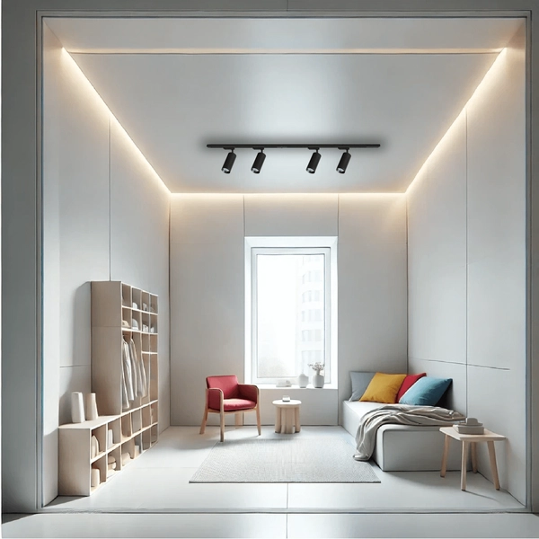 Regulowana lampa sufitowa do systemu szynowego MICA ML1150 metalowa czarna