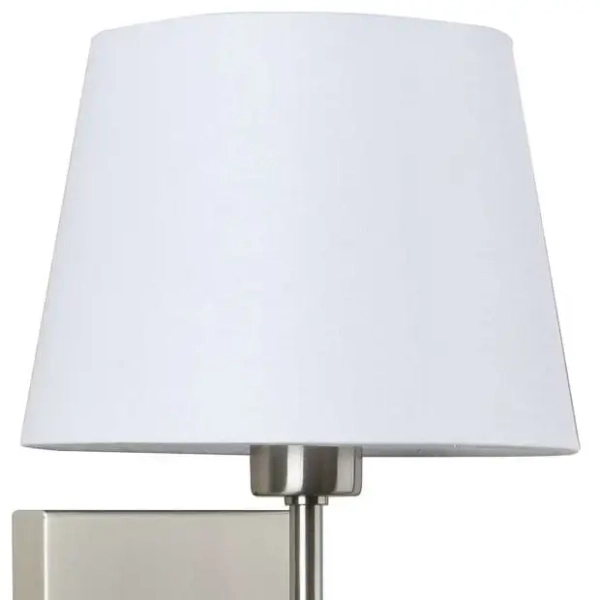 Kinkiet LAMPA ścienna NORTE WL-1122-2-BL-SN-RO-WH Italux abażurowa OPRAWA klasyczna LED 3W 3000K z peszlem nikiel biała