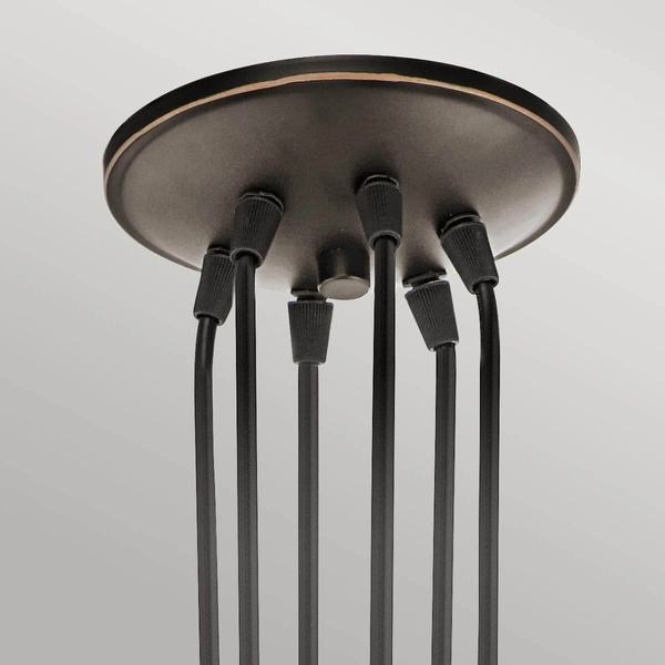 Stalowa lampa wisząca Brinley KL-BRINLEY6-OZ Kichler przezroczysta brąz