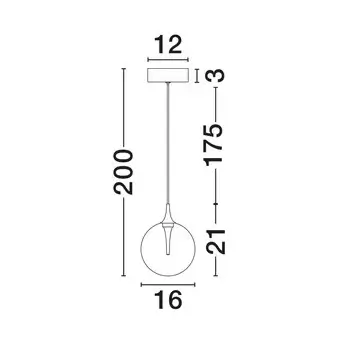 Okrągła wisząca lampa LURVELA LE45128 LED 5W 3000K kula ball szara czarna