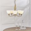 Lampa wisząca 5-punktowa Alton 1805-5AN szkło opalowe antyczny mosiądz