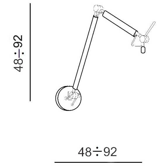 Czarna lampa ścienna Zyta AZ1844+AZ2600 Azzardo z regulacją do przedpokoju