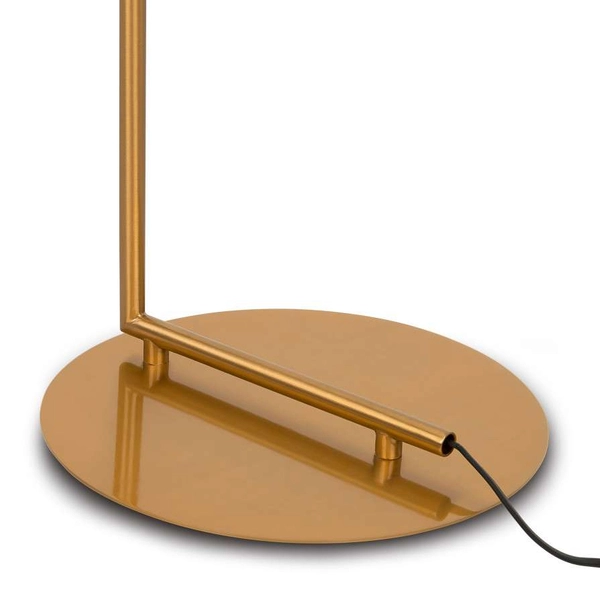 Stojąca LAMPA podłogowa CONDI MLM-7475/1-G MDECO loftowa OPRAWA szklana kula ball mosiądz biała