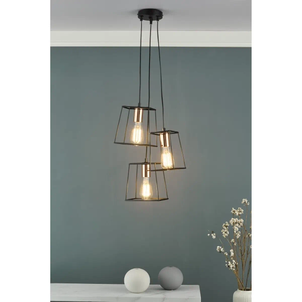 Zwisająca lampa nad stół Tower TOW0322 loftowa czarna miedziana