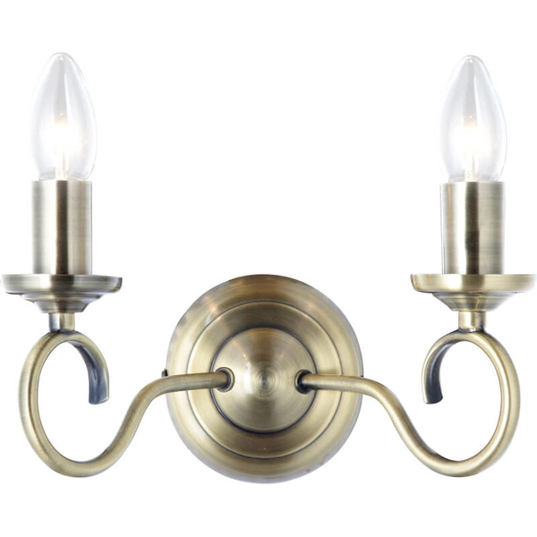 Kinkiet maria teresa LAMPA ścienna TRUNCATUS 69003-2W Globo świecznikowa OPRAWA klasyczna mosiądz