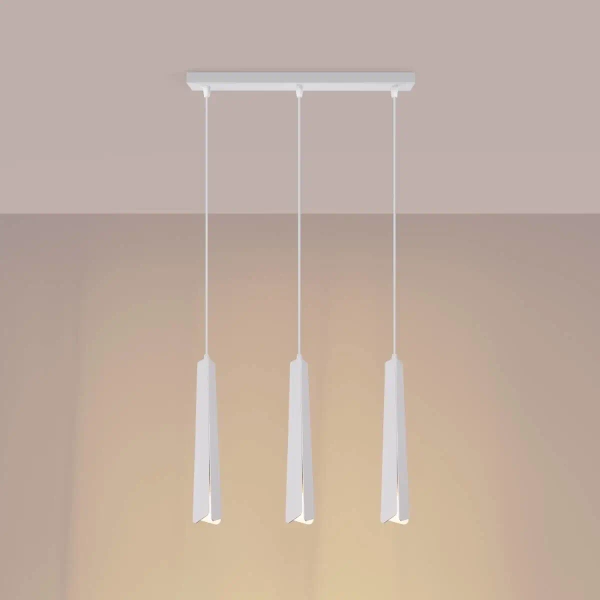 Wisząca lampa potrójna Prysm SL.1399 Sollux tubki do salonu biała