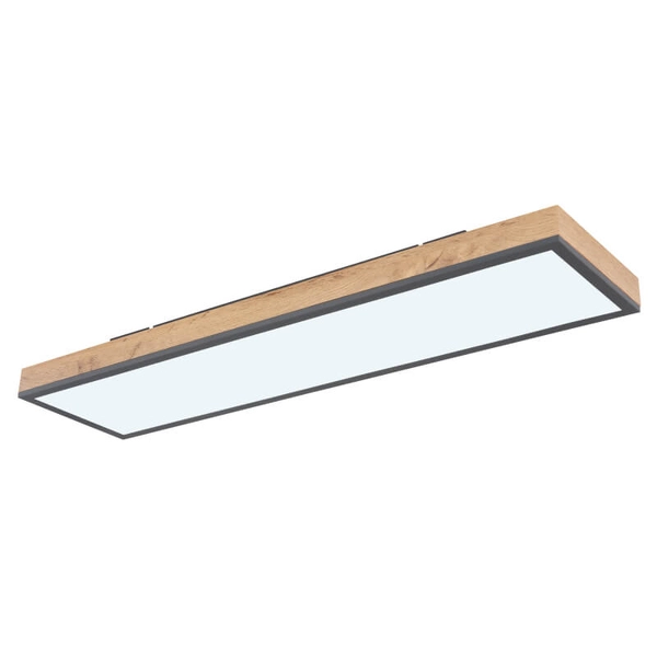Podłużny plafon Doro 416080WD4-CCT LED 24W CCT prostokąt grafit drewniany