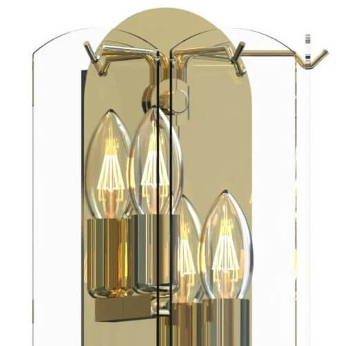 Szklany kinkiet ścienny Nira MB3523-2-EGN Zumaline złota przezroczysta