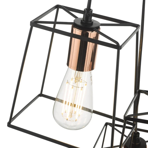 Zwisająca lampa nad stół Tower TOW0322 loftowa czarna miedziana