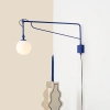 Kulista lampa ścienna SOHO 1105C25_D okrągła szklana kobaltowa