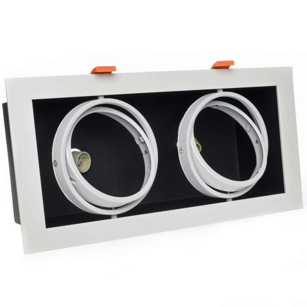 Regulowana LAMPA wpuszczana PLAZA ML4741 Milagro metalowa OPRAWA prostokątny WPUST do zabudowy biały czarny