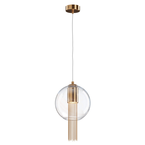 Kulista lampa wisząca Flusso P095PL-01BZ szklana przeźroczysta