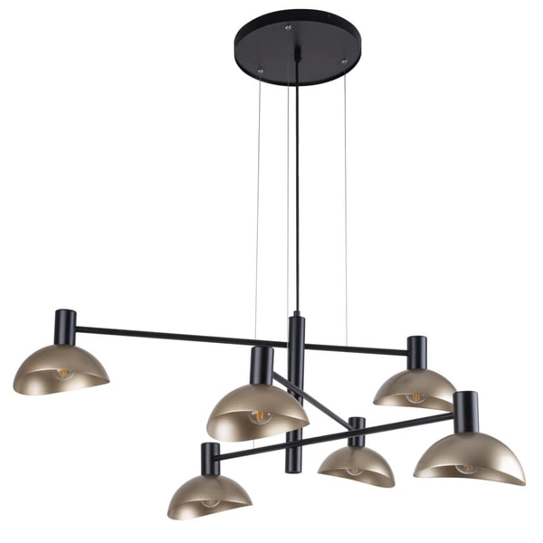 Wielopunktowy żyrandol Artis 40569 Sigma do salonu nowoczesny czarny złoty