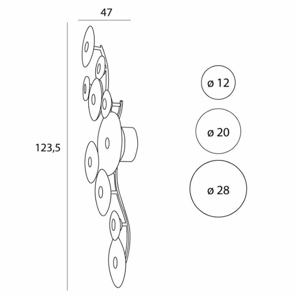 Ścienna lampa szklana Allure W0354 4,3W 3000K monety talerze bursztynowe