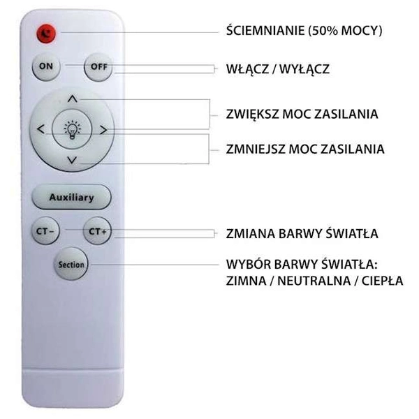 LAMPA sufitowa CRUZ ML4219 Milagro metalowa OPRAWA okrągła LED 40W 3000K - 6000K plafon z pilotem biały
