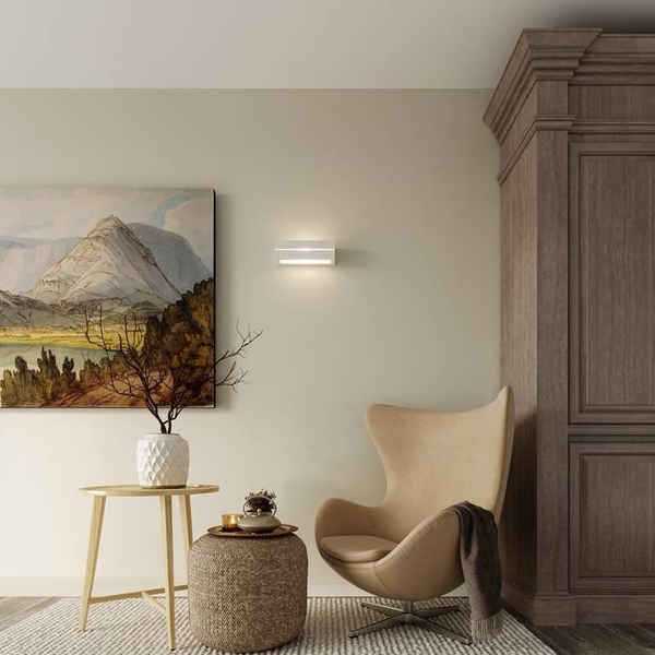 Kinkiet LAMPA ścienna SL.0231 ceramiczna OPRAWA prostokątna belka przyścienna biała