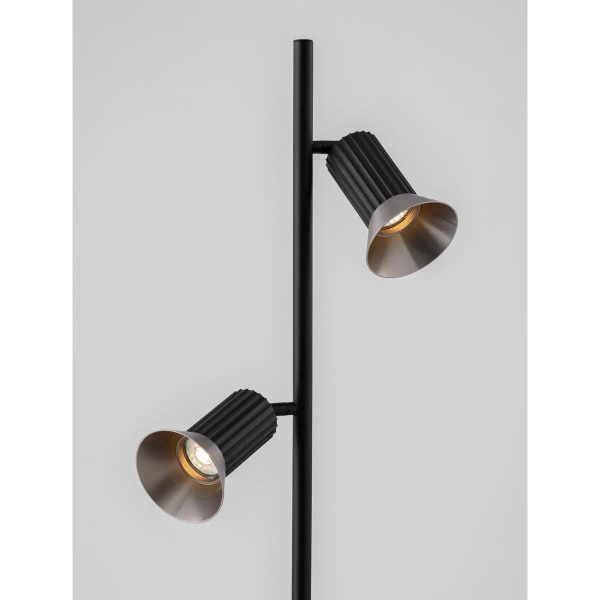 Lampa stojąca z regulacją MARENZO LE45613 podwójna czarna brązowa