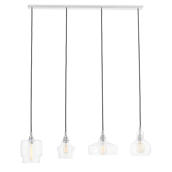 LAMPA wisząca LONGIS 10523409 Kaspa metalowa OPRAWA listwa ZWIS szklany przezroczysty