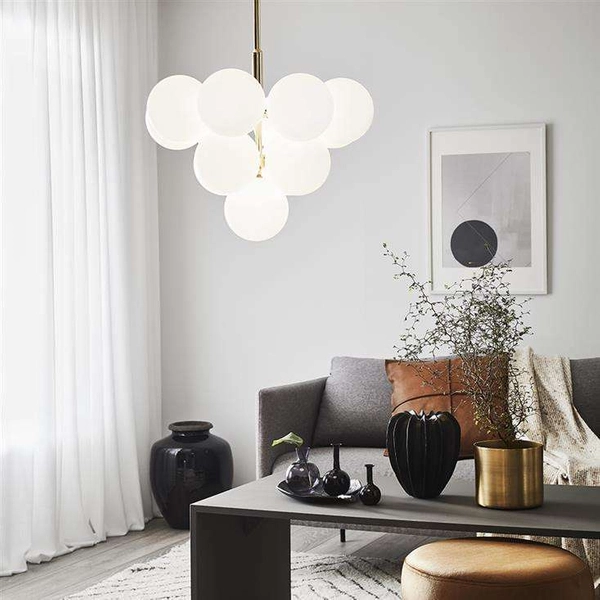 Modernistyczna LAMPA wisząca MERLOT 107903 Markslojd szklana OPRAWA zwis kule balls białe złote
