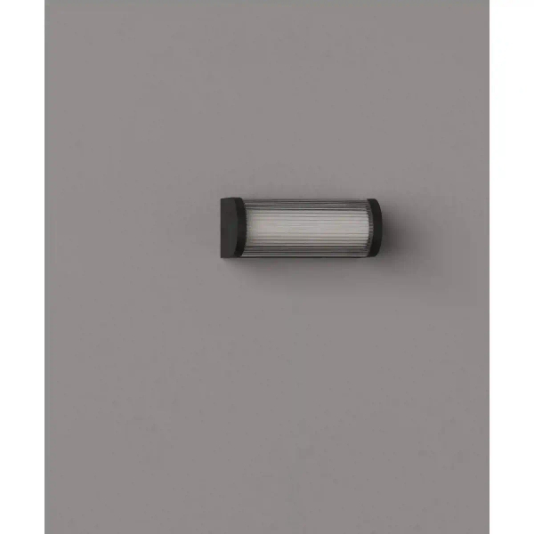 Ścienny kinkiet do ogrodu GARDENIA czarny W0465 LED 12W 3000K IP65 ryflowany