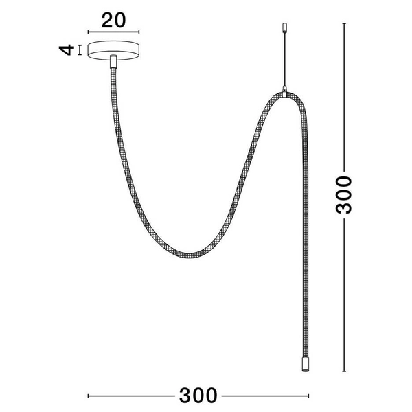 Wisząca lampa do salonu CURA LE44260 LED 33W 3000K lina czarna biała