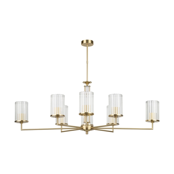 Sypialniany żyrandol ryflowany Artu Ryfel ART-ZWL-8 (ZM) R mosiądz