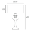 Klasyczna LAMPA stołowa ABU DHABI T01413WH Cosmolight abażurowa LAMPKA biurkowa stojąca do przedpokoju biała