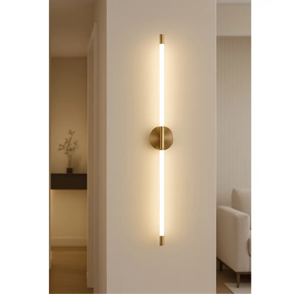 Podłużny kinkiet Linear KWL-Z LED 14W 3000K tuba złota