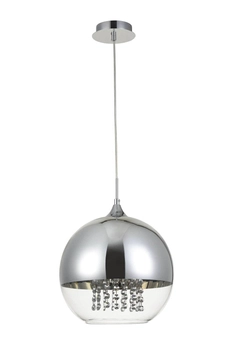 Wisząca LAMPA glamour FERMI P140-PL-170-1-N Maytoni szklana OPRAWA okrągły ZWIS kula kryształki chrom przezroczyste