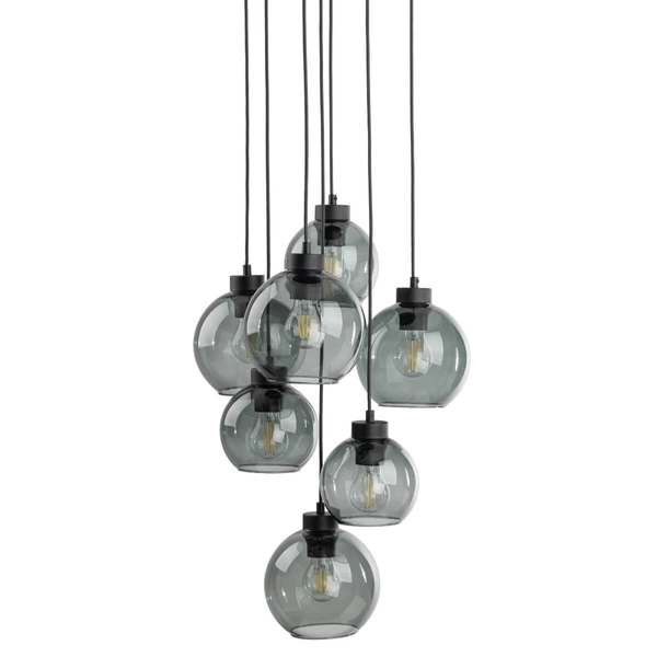 Lampa zwisowa Cubus 10207 bubbles do salonu kaskada grafitowa czarna