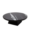 Minimalistyczny stolik kawowy DOVER MM001501100420 czarny żywica drewno 100cm