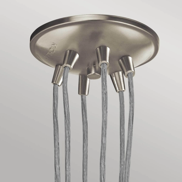 Zwisająca lampa Brinley KL-BRINLEY6-NI Kichler szklana przezroczysta nikiel