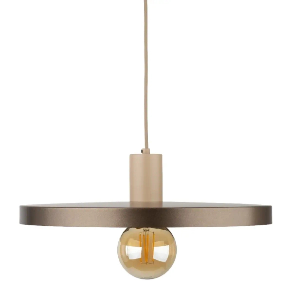 Nad stół wisząca lampa Sila 10758 metalowy abażur brązowy beżowy